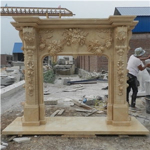 Marble Indoor Stone Fireplace Mantel