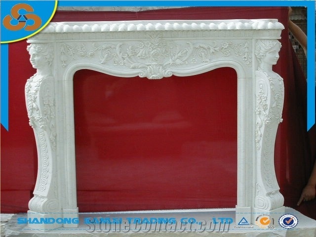 Marble Indoor Stone Fireplace Mantel