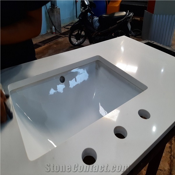 White Quartz Vanity Countertop