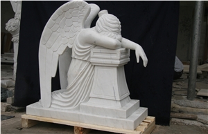Factory White Marble Angel Tombstone