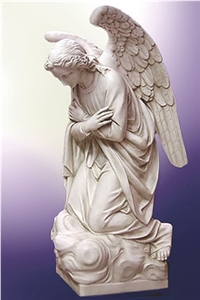 Hand-Carved Marble Angel Supports Customization
