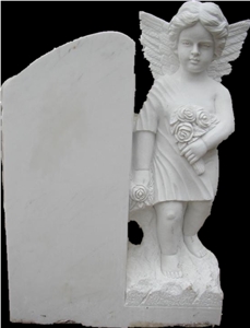 Natural Marble Angel Engraving Tombstone