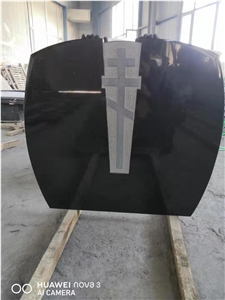 Pure Shanxi Black Granite with Carved Cross Heads