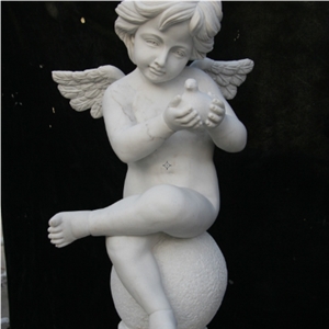 White Marble Small Angel Figurines Stone