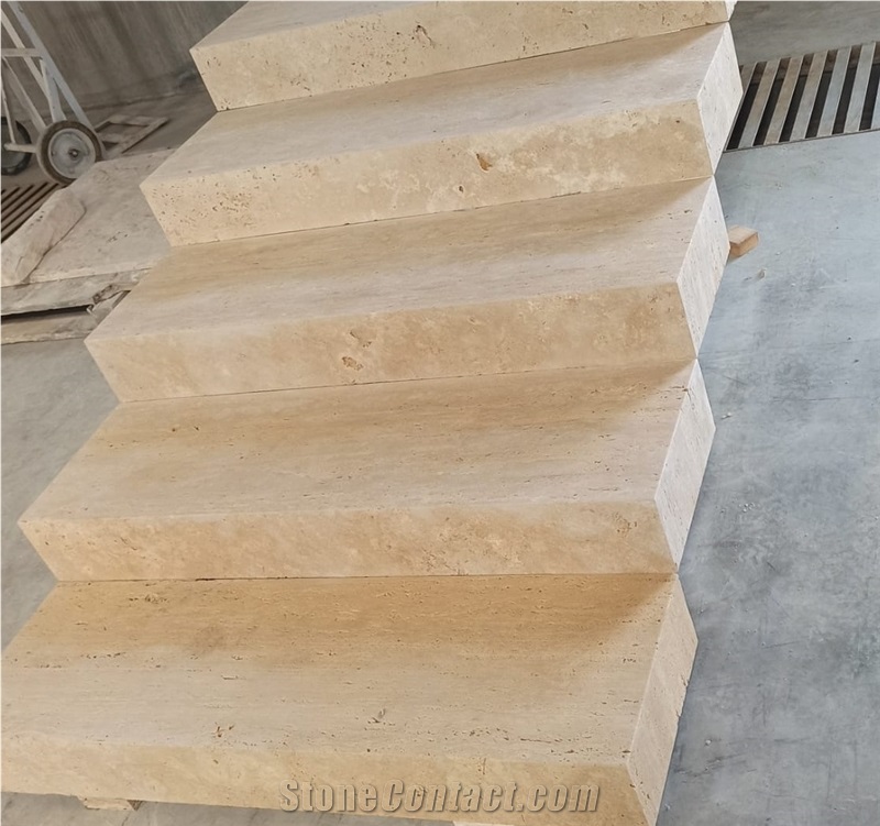 Natural Stone Travertine Flying Staircase Blocks