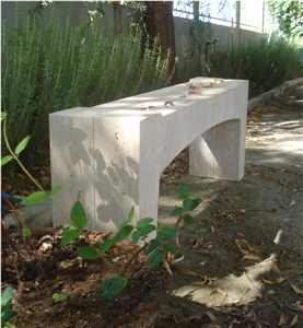 Travertine Benches for Outdoor Purposes