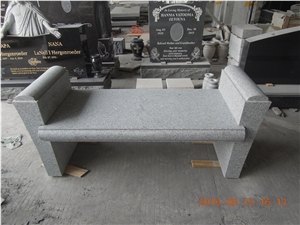 America Grey Granite Tombstone Bench