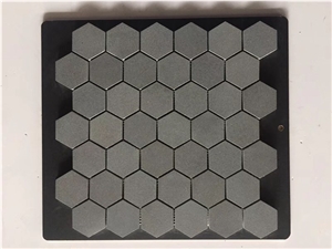 Andesite Stone Hexagon Pattern Mosaic Panel Tiles