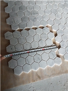 Carrara White Marble Hexagon Mosaic Wall Tile