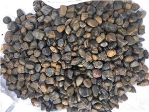 China Brown Polished River Stone Striped Pebbles