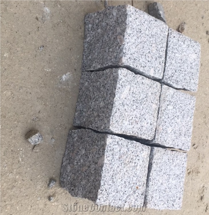 China Split Grey Granite Cobble Pavers