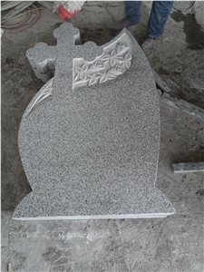 G603 Grey Granite Romania Style Engraved Headstone