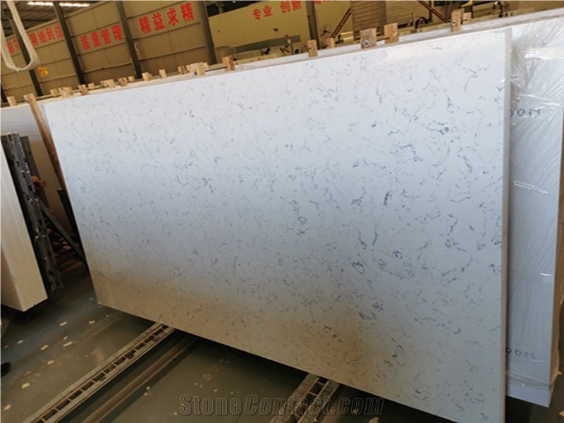 Labby White Quartz Stone Slab Wall Covering Floor