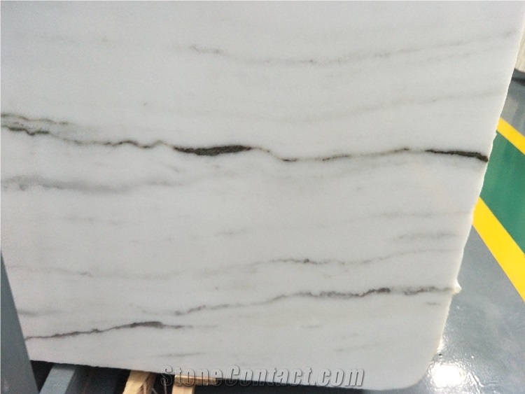 Polished White Marble Bookmatched Slabs