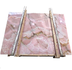 Iran Painted Pink Onyx for Bathroom Decoration