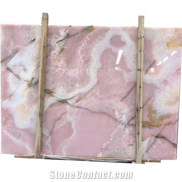 Iran Painted Pink Onyx for Bathroom Decoration