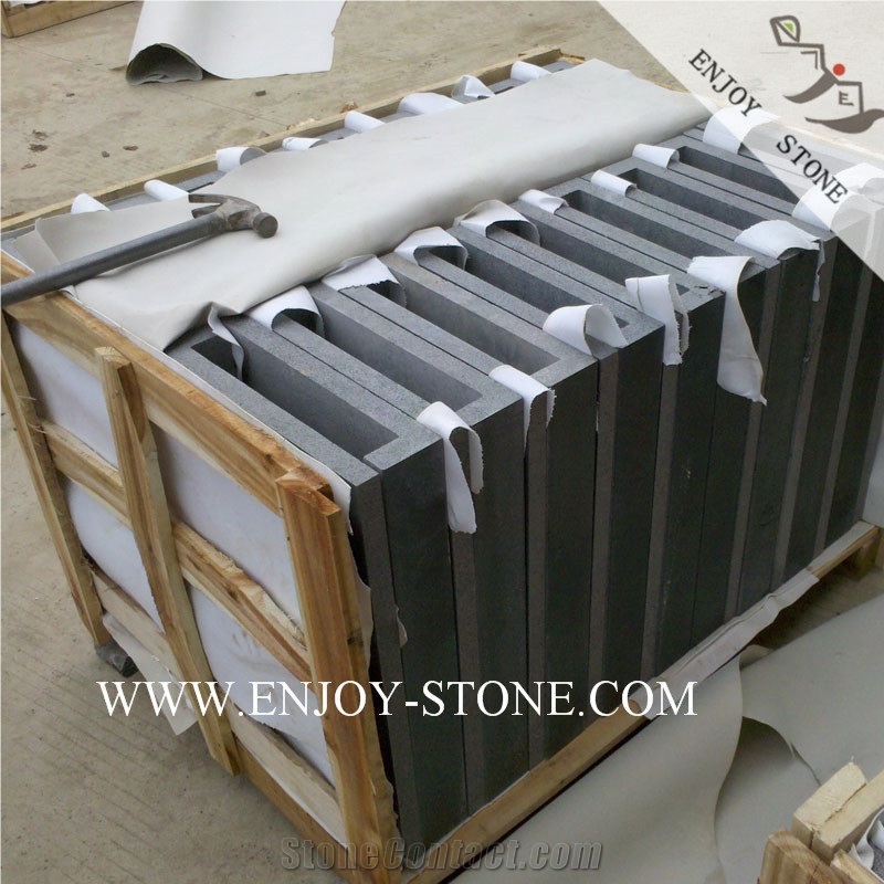 Honed / Filled Basalt Stone Rebated Coping Tiles