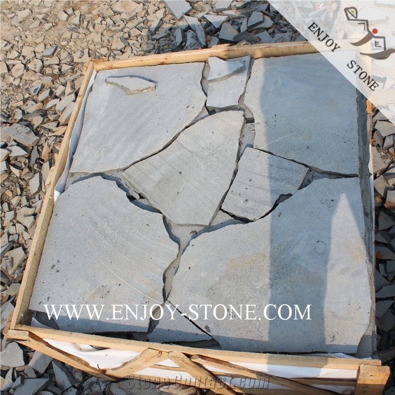 Sawn with Natural Edge Basalt/Andesite Crazy Paver