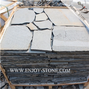 Sawn with Natural Edge Basalt/Andesite Crazy Paver