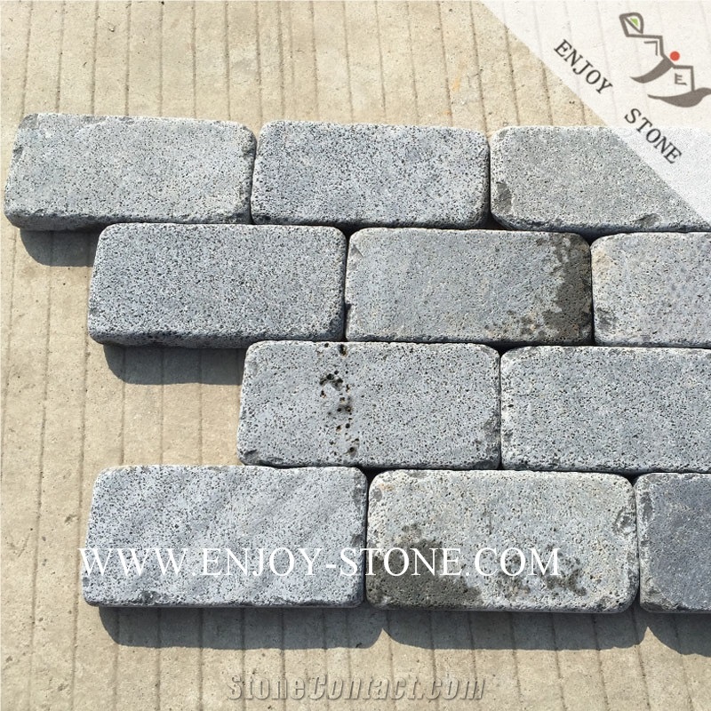 Tumbled Basalt / Andesite Cube Stone / Pavement