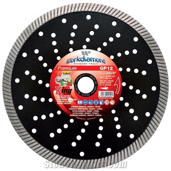 Dry Cutting Diamond Blades for Angle Grinders - Continuous Rim - Gp12
