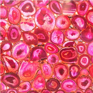 Backlit Pink Agate Stone Slabs for Bathroom Tiles