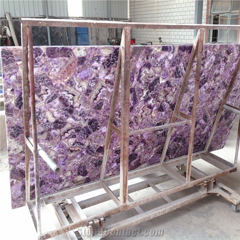 Fluorite Stone Purple Gemstone Composite Agate Semiprecious Stone