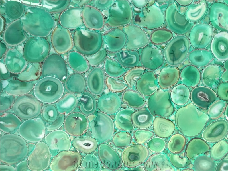 Green Gemstone Semiprecious for Bathroom Wall Tile