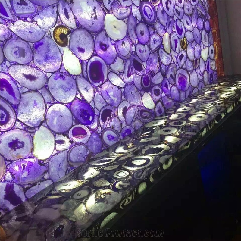 Wall Background Luxury Purple Agate Stone Slabs