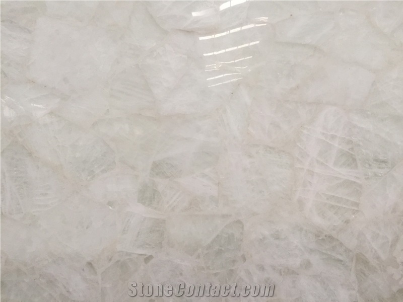 White Semiprecious Stone Slab for Hotel