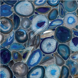 Blue Agate Semiprecious Stone Slabs