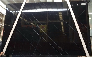 China Black Nero Marquina Natural Marble Slabs