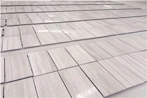 China White Wooden Marble Slabs Tile
