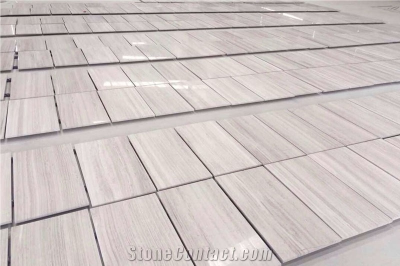 China White Wooden Marble Tiles