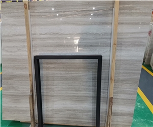 White Serpeggiante Wooden Marble Slabs