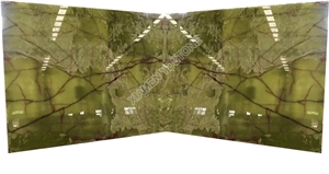 YUANDA Open Book Green Onyx Slabs Premium Wall Panels
