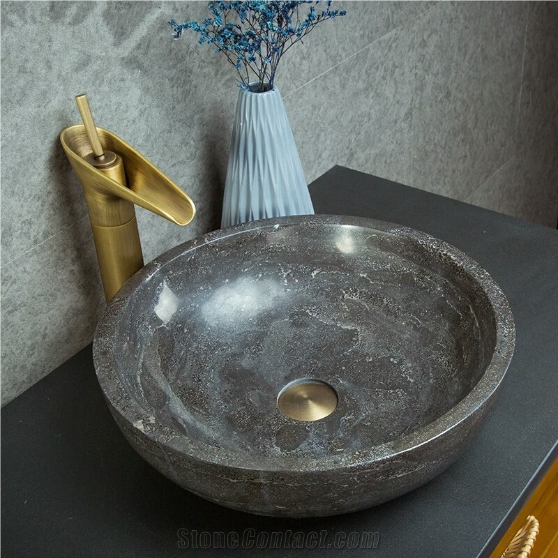 China Blue Limestone Sink, Stone Wash Basin