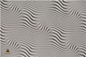 Pietra Di Matera Slabs with a 3d Wave Surface Wall Panels