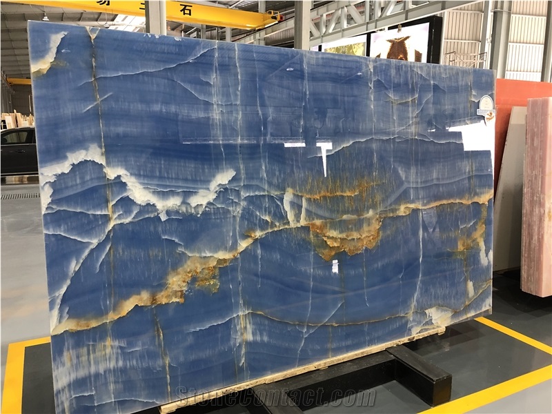 Finely Blue Onyx Wall Cladding Natural Stone
