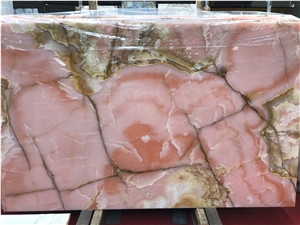 Polished Pink Onyx Wall&Floor Covering Slab Tiles