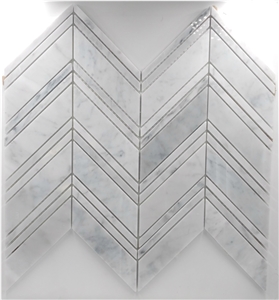 Marble Chevron Mosaics Pattern Design for Wall