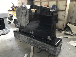 American Style Black Granite Angel Headstone