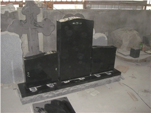 American Style Black Upright Makers Tombstone