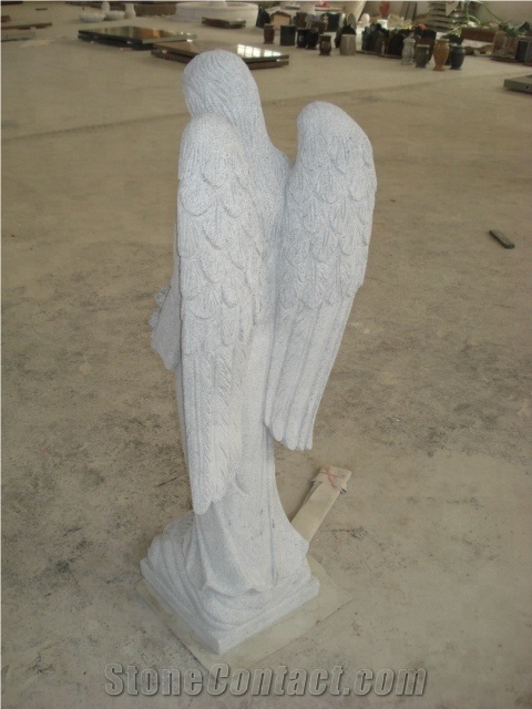American Style Grey Granite Angel Wing Monument