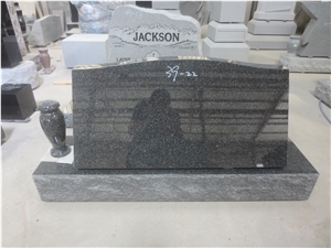 American Style Slants Black Granite Tombstone