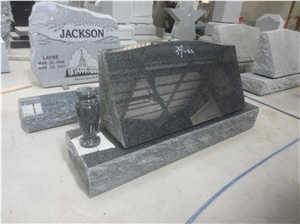 American Style Slants Black Granite Tombstone