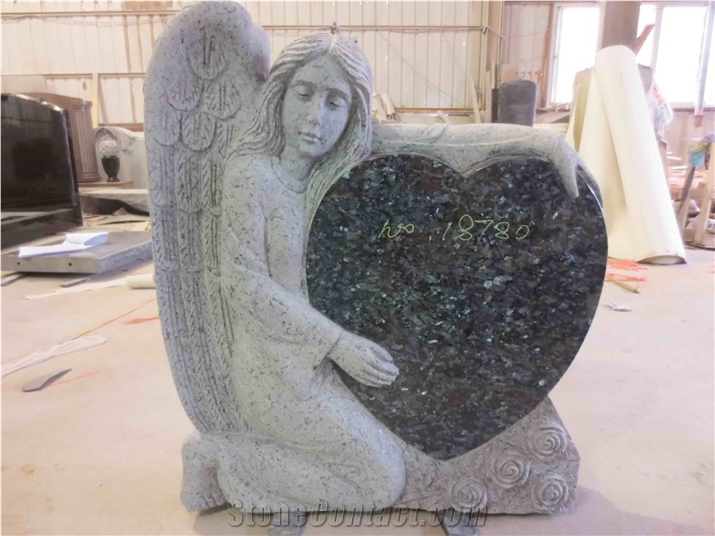 Angel Engrave with Heart Design Monument