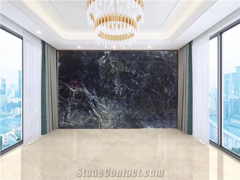 Angra Azul Granite Slab for Wall Cladding