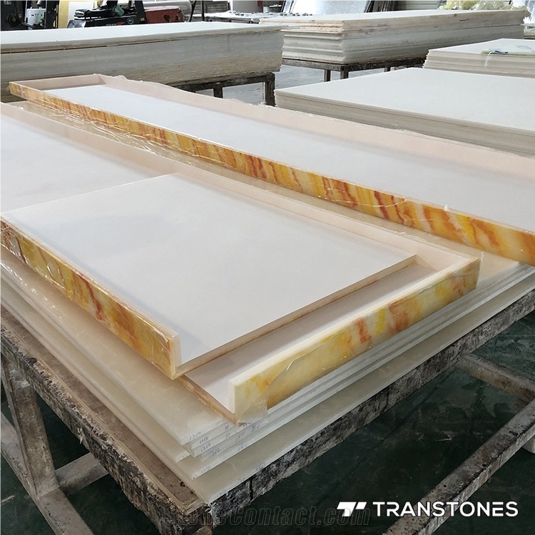 Artificial Stone White Alabaster Acrylic Table Top
