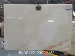 Backlit Polished Snow White Onyx Wall Tiles